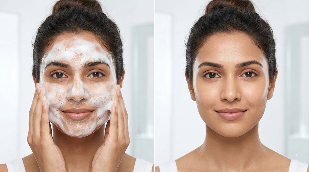 Indian model showing bubble mask results clearly