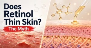 Retinol myth illustration showing stronger skin structure and collagen support